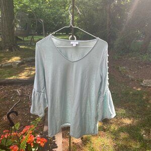 J.Jill blouse size small‎ in very light green
